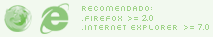 Browsers recomendados para utiliza��o da aplica��o